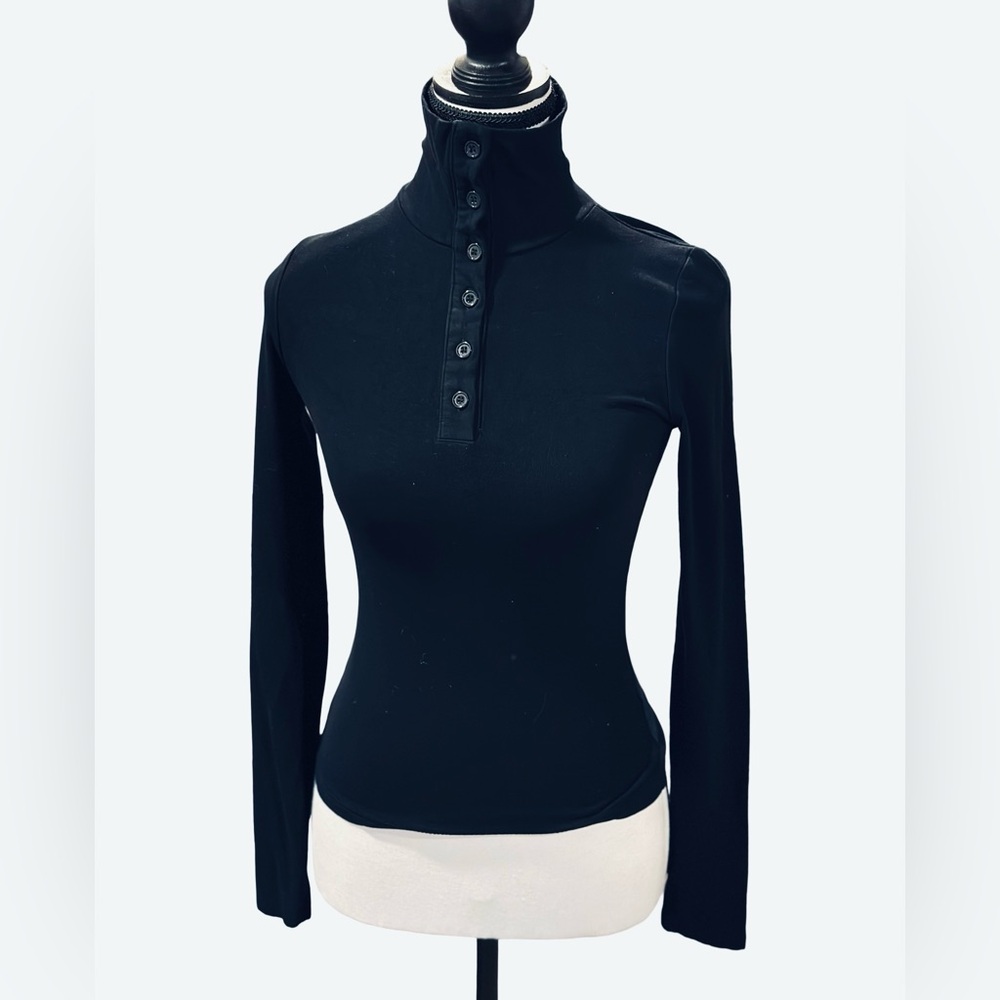 Commense Women's Black Button-Up Top - XS, Like New Condition